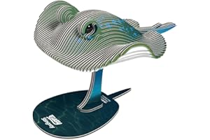 Eugy Stingray 3D Puzzle - 50 Piece Eco-Friendly Educational Toy Puzzle for Boys, Girls & Kids Ages 6+
