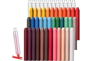 36 Pcs Dustless Chalk Colored Chalk Chalkboard Chalk with 12 Pcs Chalk Holder for,Crayons,Teacher,Sidewalk,Writing,Decorate