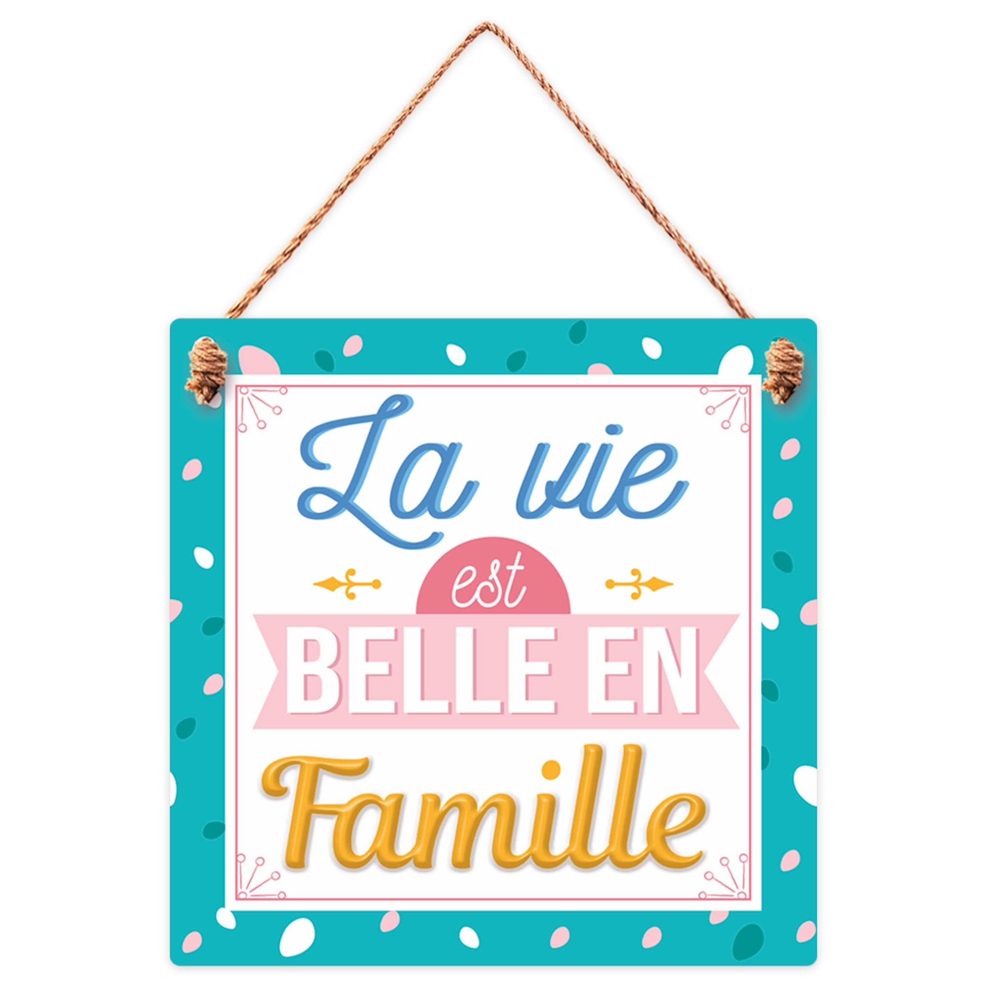 Sud Trading Wooden Plaque La Vie est Belle, Decorative Home Accessories
