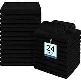 UNIMADE 24 Pack Salon Towels - Highly Absorbent and Quick Drying Hand Towels, Premium Wash Cloths for Bathroom, Gym, Shower, Hotel, and Spa - 16x27 inch (Black)