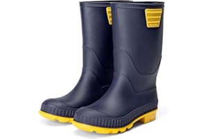 DREAM PAIRS Kids Rain Boots Easy-On Lightweight Non-Slip Outsole for Boys & Girls Outdoor Rainy Day Play