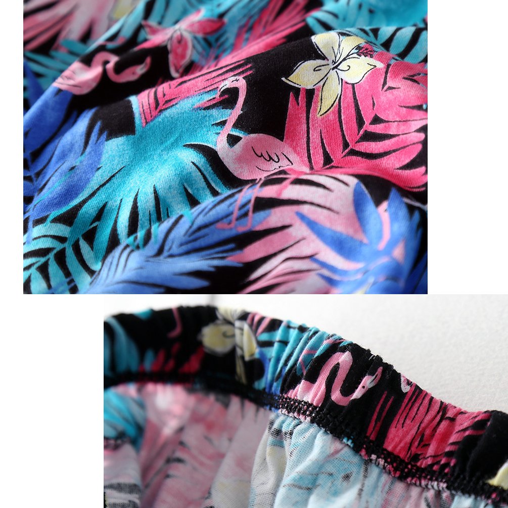 ENJOYNIGHT Women\'s Print Tee Sleepwear and Shorts Nightgown Pajama Set (Large, colorful Feather Set)