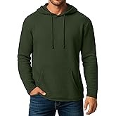 August Alley Men's Big and Tall Hoodies Sweatshirts Long Sleeve Waffle Knit Casual Pullover Drawstring Shirts with Pocket