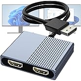 DisplayPort to Dual HDMI Adapter, 4K@60Hz DP to HDMI Splitter Extended Display, Double hdmi Adapter for 2 Monitors, hdmi Dual Monitor Adapter, DisplayPort MST Hub for Desktop Laptop Graphic Card