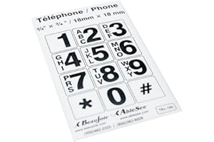 MAXIAIDS Telephone Stickers - Black on White - Alphanumeric