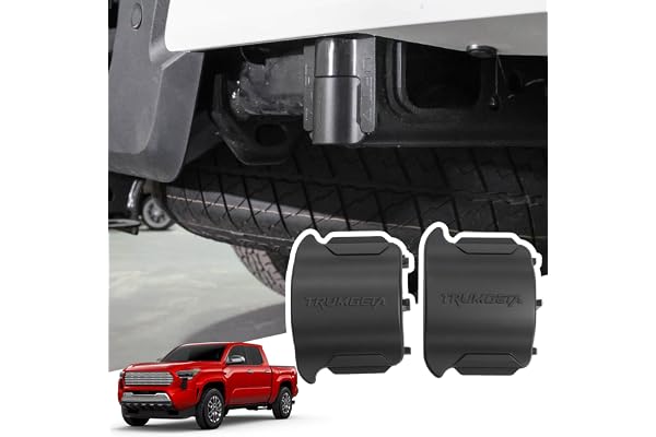 Trumgeta Pair All Black Rear Bumper Crossmember End Caps | Fit for 4th Gen Toyota Tacoma Accessories 2024 2025 2026 Waterproof Rubber Stopper Cover Protection