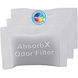iTouchless 3-Pack AbsorbX Odor Filter Deodorizers, Absorbs Trash Odors, All Natural Activated Carbon, Biodegradable - for 8 G