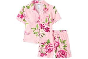 The Children's Place girls Short Sleeve Top and Shorts,2 Piece Pajama Set
