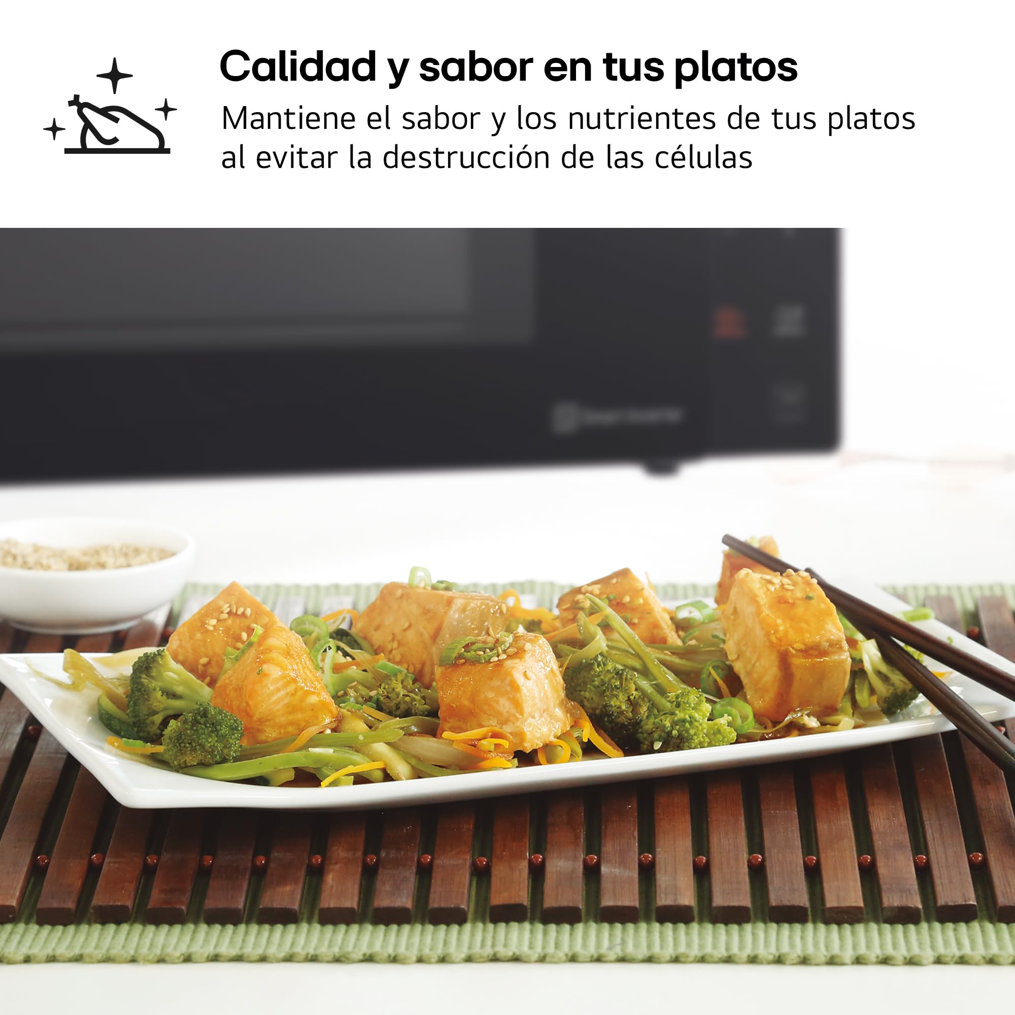 LG MH6535GIB Mikrowelle mit Grill 25L, 1000W, Grill mit 900W, Smart-Inverter-Technologie, Eco-Funktion, Schwarz 6