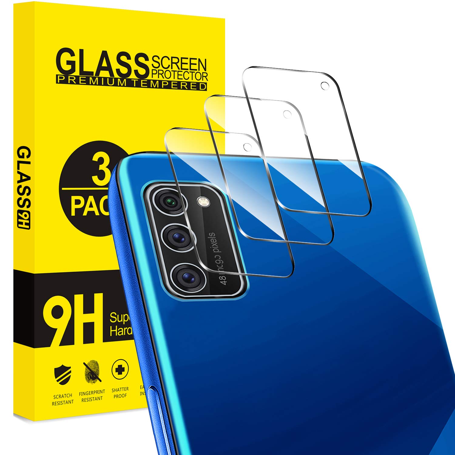 ivencase [3 Pack A41 Camera Lens Protector, [Anti-Scratch] [Anti-Fingerprint] 9H Hardness Black Tempered Glass A41 Lens Protector