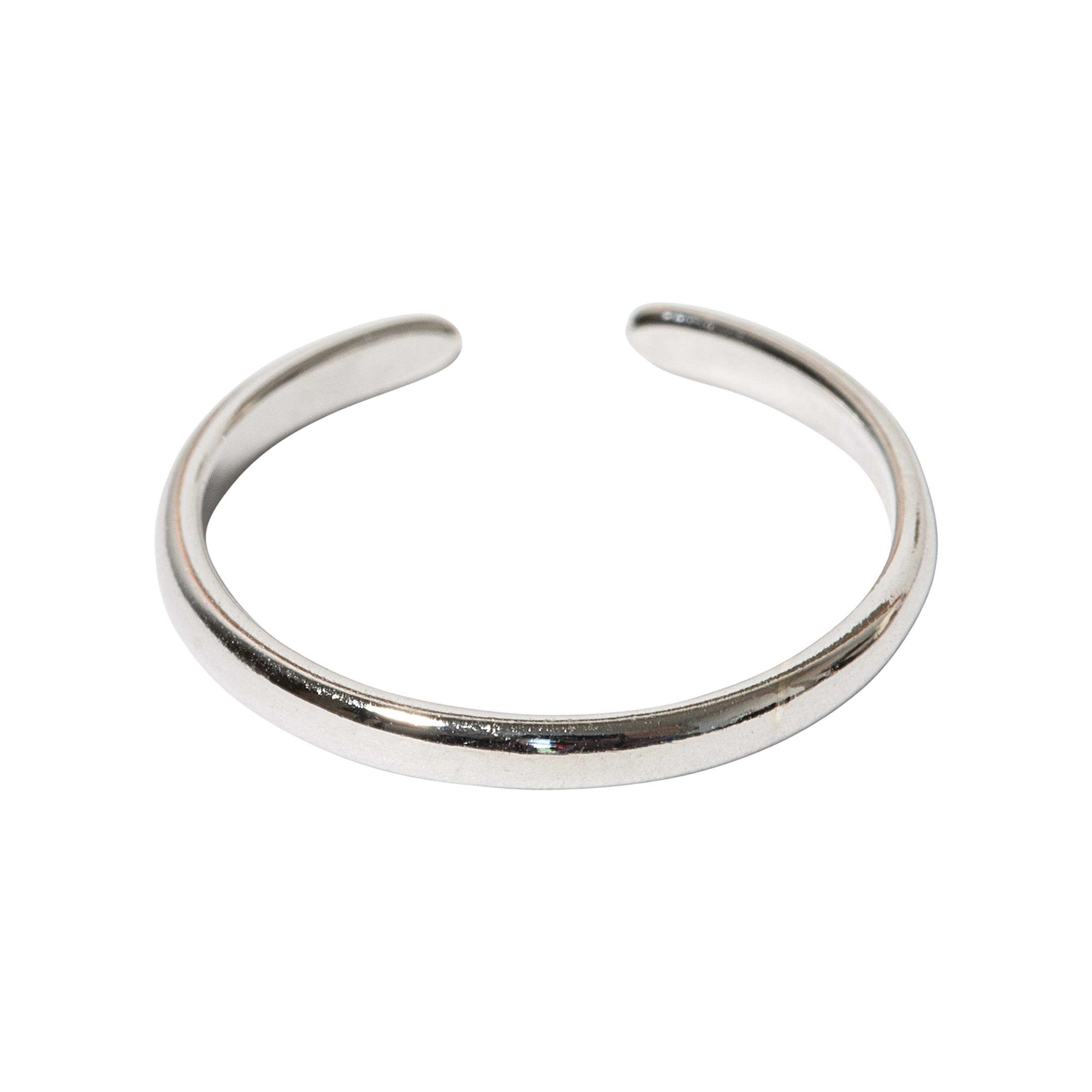Toe Ring 925 Sterling Solid Silver Adjustable Mixed Design Open Rings Finger Ring Gift (Plain Band Toe Ring)