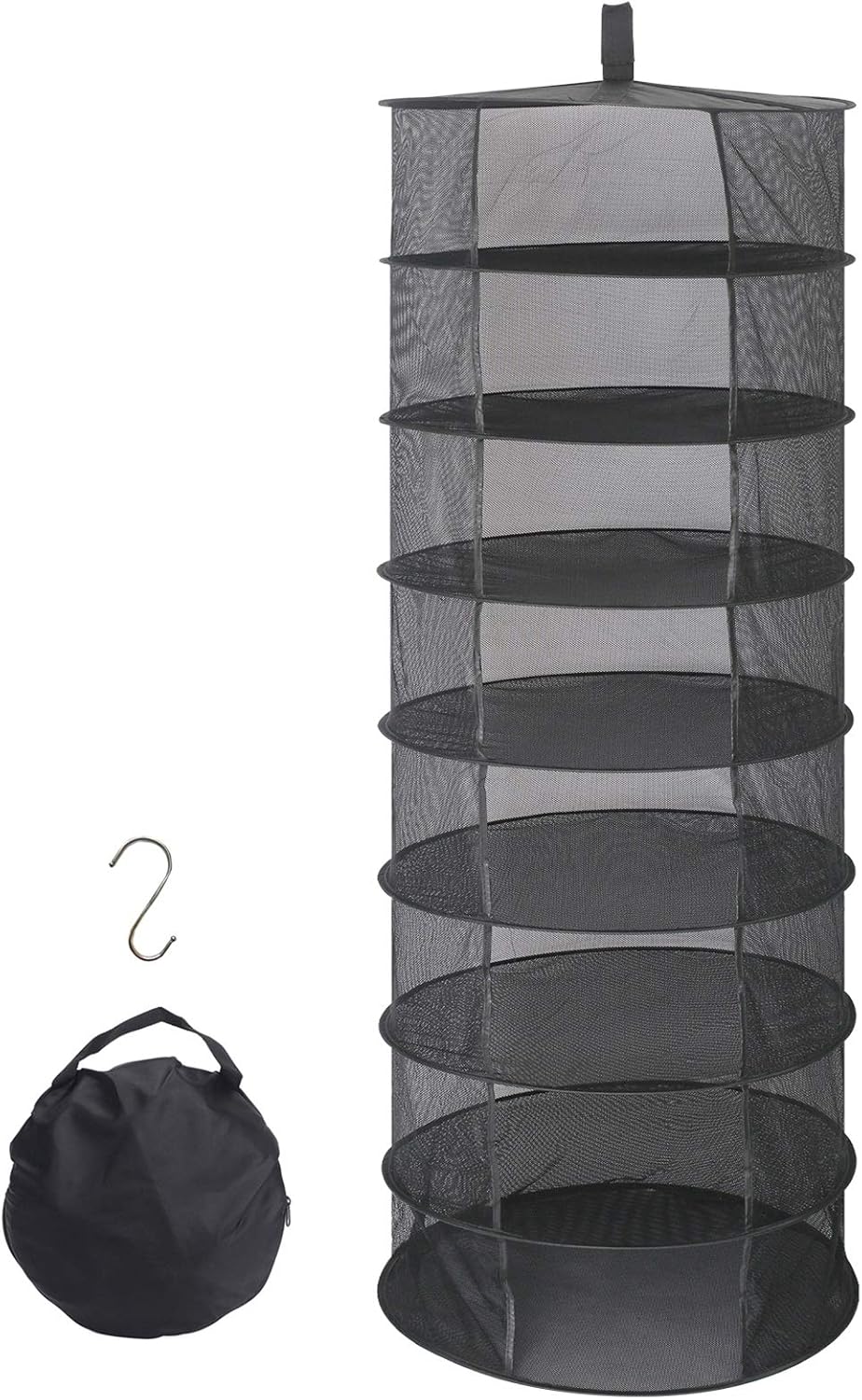 8Layer 2ft Hanging Drying Net, Foldable Herb Drying Rack