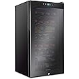 Ivation 28 Bottle Compressor Wine Cooler Refrigerator w/Lock | Large Freestanding Wine Cellar For Red, White, Champagne or Sp