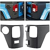 ECOTRIC Corner Guards Body Armor Compatible with 07-18 Jeep Wrangler JK JKU | Replacement for 11651.01 Tail Light Trim Covers Rear Quarter Panel Textured Black Exterior Accessories 2Pcs