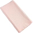 Solid Changing Table Pad Cover Cradle Sheet, Fits 32"/34''x16 Contoured Diaper Changing Pad, Ultra Soft Cozy Dots Plush Changing Table Covers, Breathable Wipeable Removable (Light Pink)