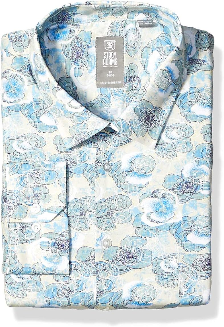 STACY ADAMS Men's Contemporary Modern Fit Dress Shirt at  Men’s Clothing store