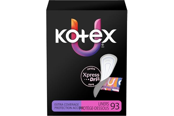 Kotex Daily Wrapped Liners, Light Absorbency, Extra Coverage, 93 Count