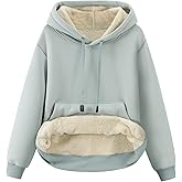 Gihuo Women's Winter Warm Hoodie Sherpa Fleece Lined Pullover Hoodie Hooded Sweatshirt