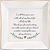 Mother of The Groom Gifts from Bride, Wedding Gifts for Mother in Law, Thank You Gift for New Mom, Ceramic Jewelry Trinket Dish - I Will Love Your Son with All of My Heart