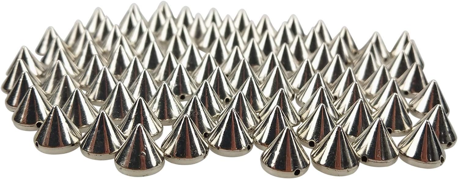 200PCS Silver and Gold Acrylic Bullet Cone Spike Studs Bead, Sew On, Glue On, Stick On by CSPRING: Arts, Crafts & Sewing