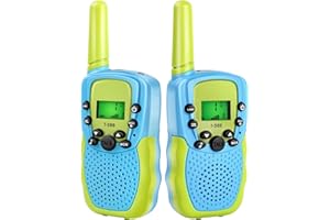 GINMIC Walkie Talkie for Kids, Toys for 3-12 Year Old Boys Girls with Backlit LCD Flashlight, Kids Walkie Talkies 2 Pack Long Range 22 Channels 2 Way Radio Kids Camping Hiking Kids Xmas Birthday Gift
