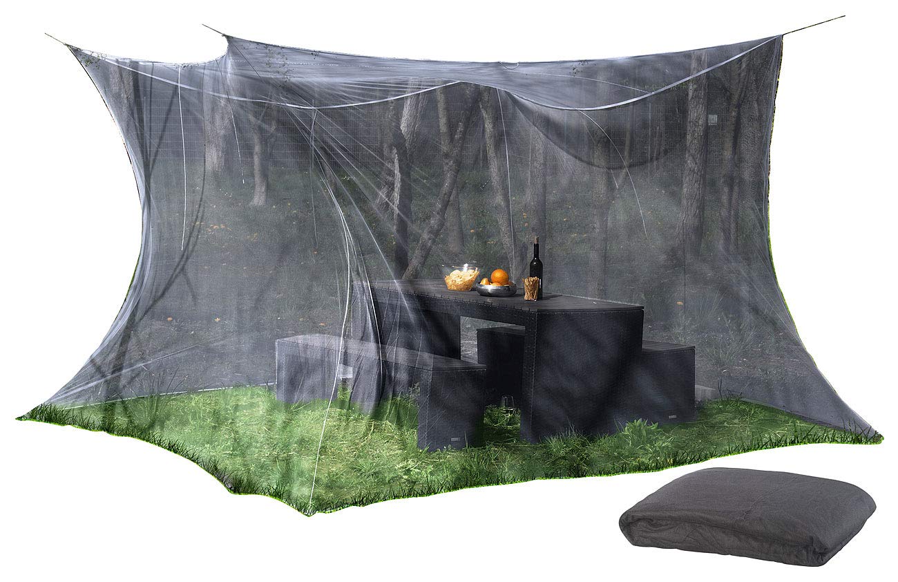 infactory Fliegennetz: Moskitonetz für Innen und Außen, 300 x 300 x 250 cm, 220 Mesh, schwarz (XXL Moskitonetz, für Pavillon, Zelt) 2