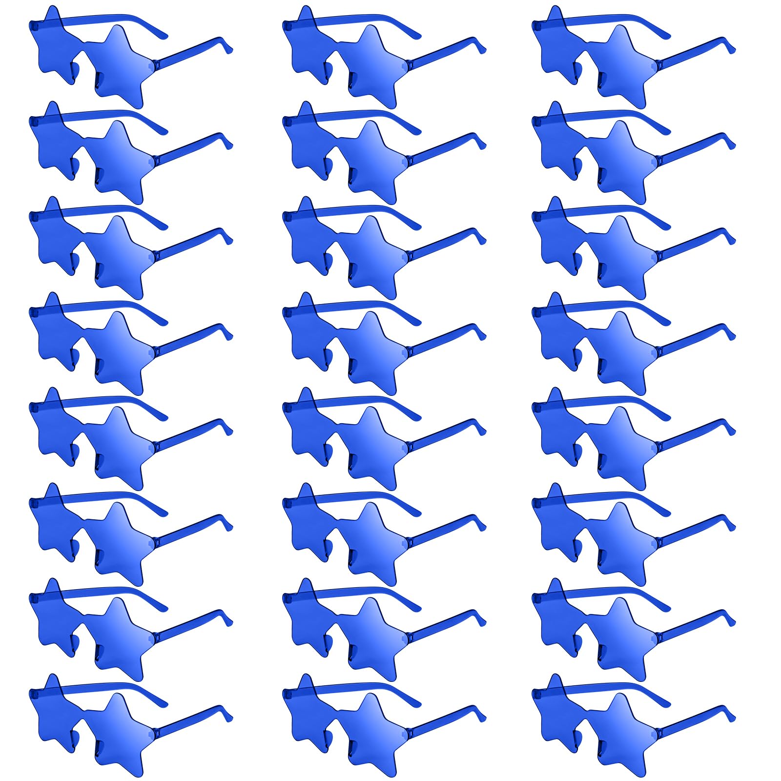 NACHLYNN Rimless Star Shaped Sunglasses Pentagram Glasses Transparent Sunglasses Valentine Day Party Favor (24, Dark Blue)