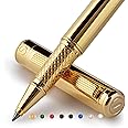 Scriveiner Gold Rollerball Pen - Stunning Luxury Pen, Real Gold Plating, Schmidt Ink Refill, Best Roller Ball Pen Gift Set for Men & Women, Professional, Executive Office, Nice Pens
