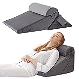 Bedluxe 3Pcs Orthopedic Bed Wedge Pillow Set, Foam