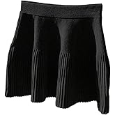MakeMeChic Women's Knit Sweater Skirt Elastic Waist Pleated A Line Casual Mini Skirts