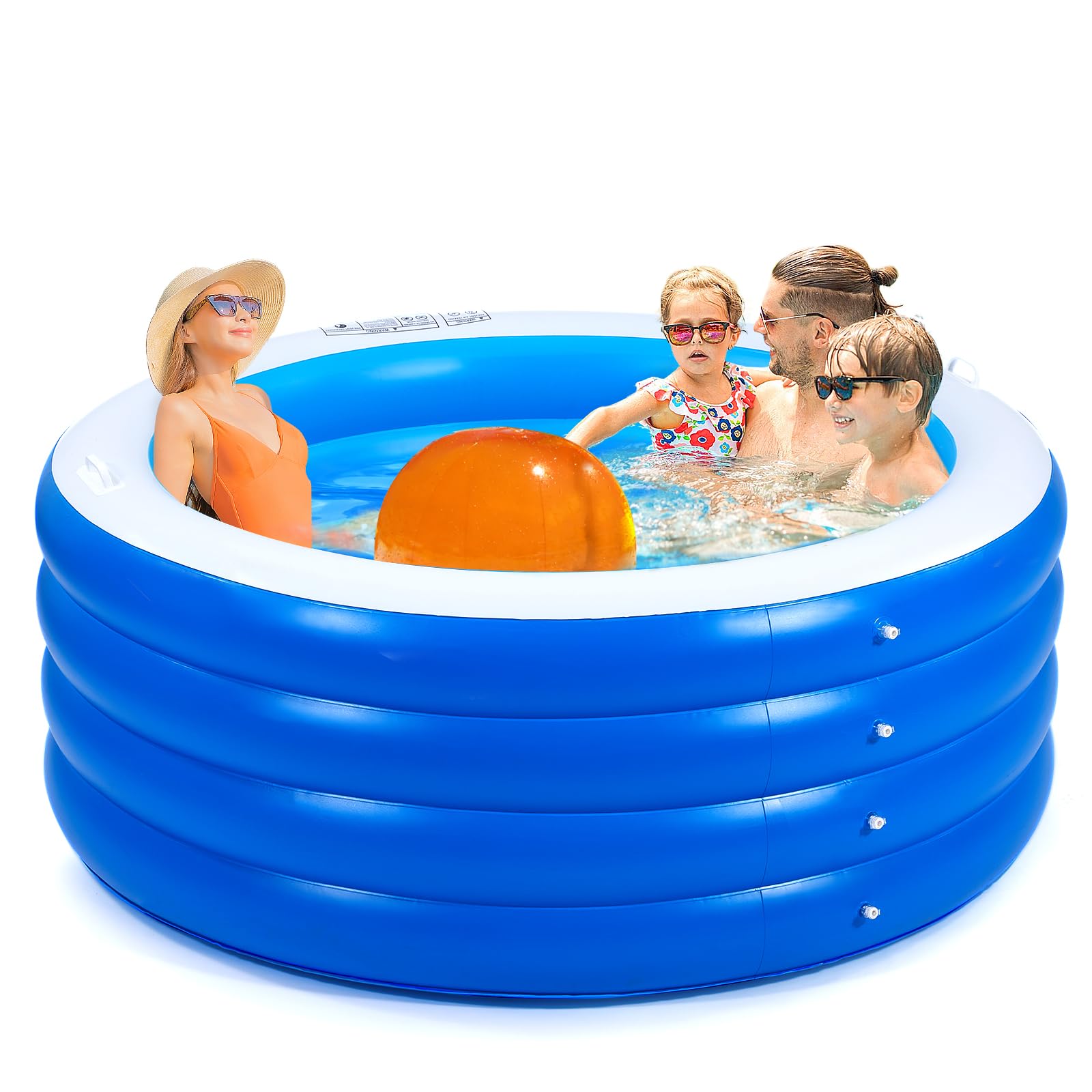 Photo 1 of Biange Blow Up Pool, 72" X 30" Round Inflatable Swimming Pool, Kids Pool Inflatable, Kiddie Baby Swimming Pool for Backyard
