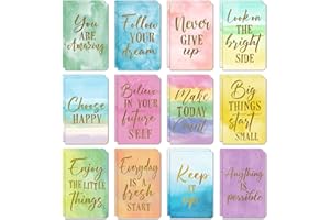 CINROBIYE 24 Pcs Mini Colorful Notebooks, Funny Motivational Journals Notepads Inspirational Notepads Small Pocket Notebook for Kids Teacher School Office Gift Bulk Prizes Travel Supplies (Watercolor)