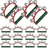 Maasechs 2 Pcs Christmas Hand Jingle Bells Red and Green Sleigh Bells Early Educational Rattles Musical Bell Instruments for Christmas Holiday Caroling Performances