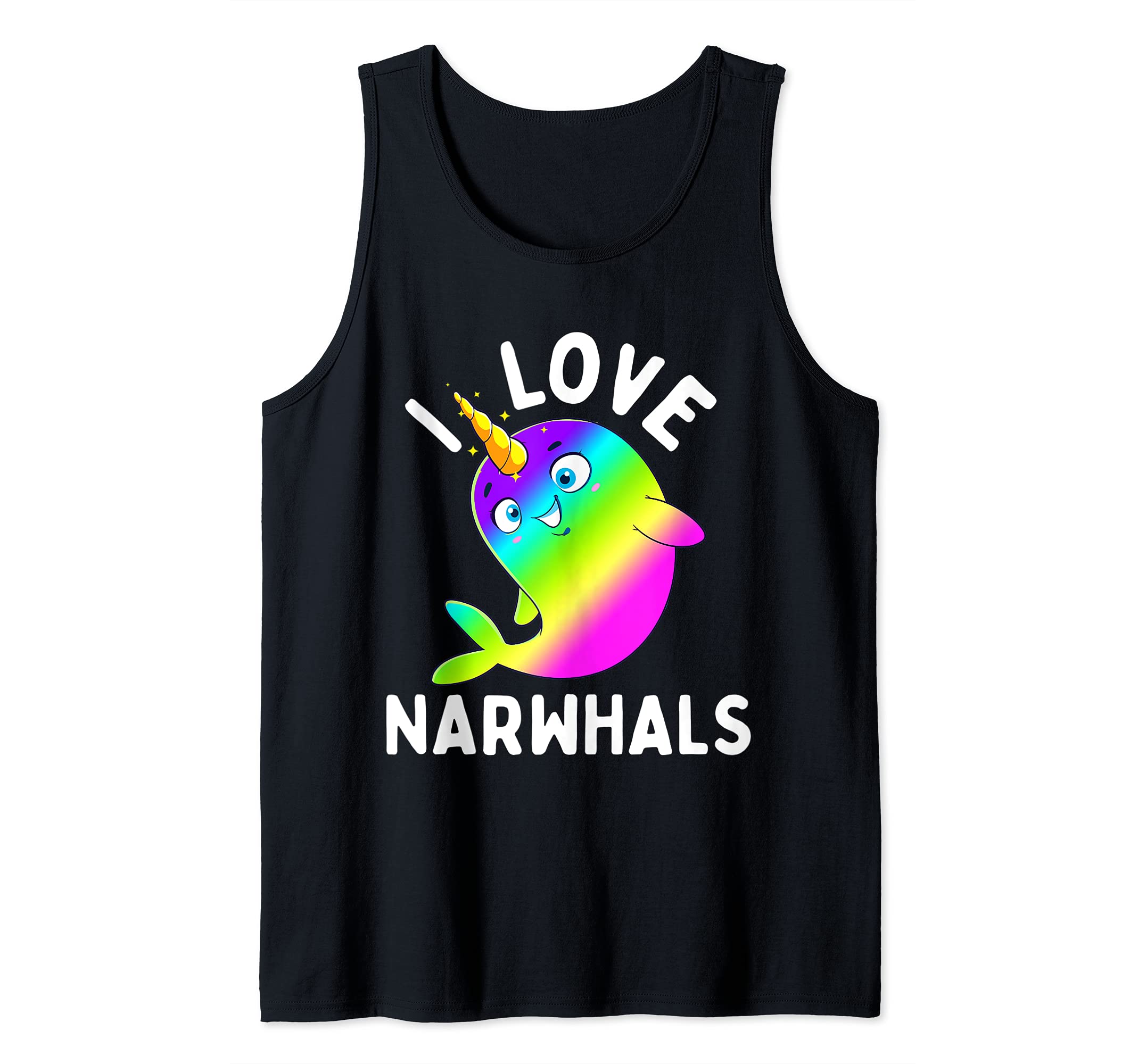 I Love Narwhals Rainbow Kawaii Cute Narwhal Whale Gift Tank Top