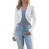 Allegra K Long Sleeve Cropped Cardigan Sweaters for Women Open Front Bolero Shrug for Dresses