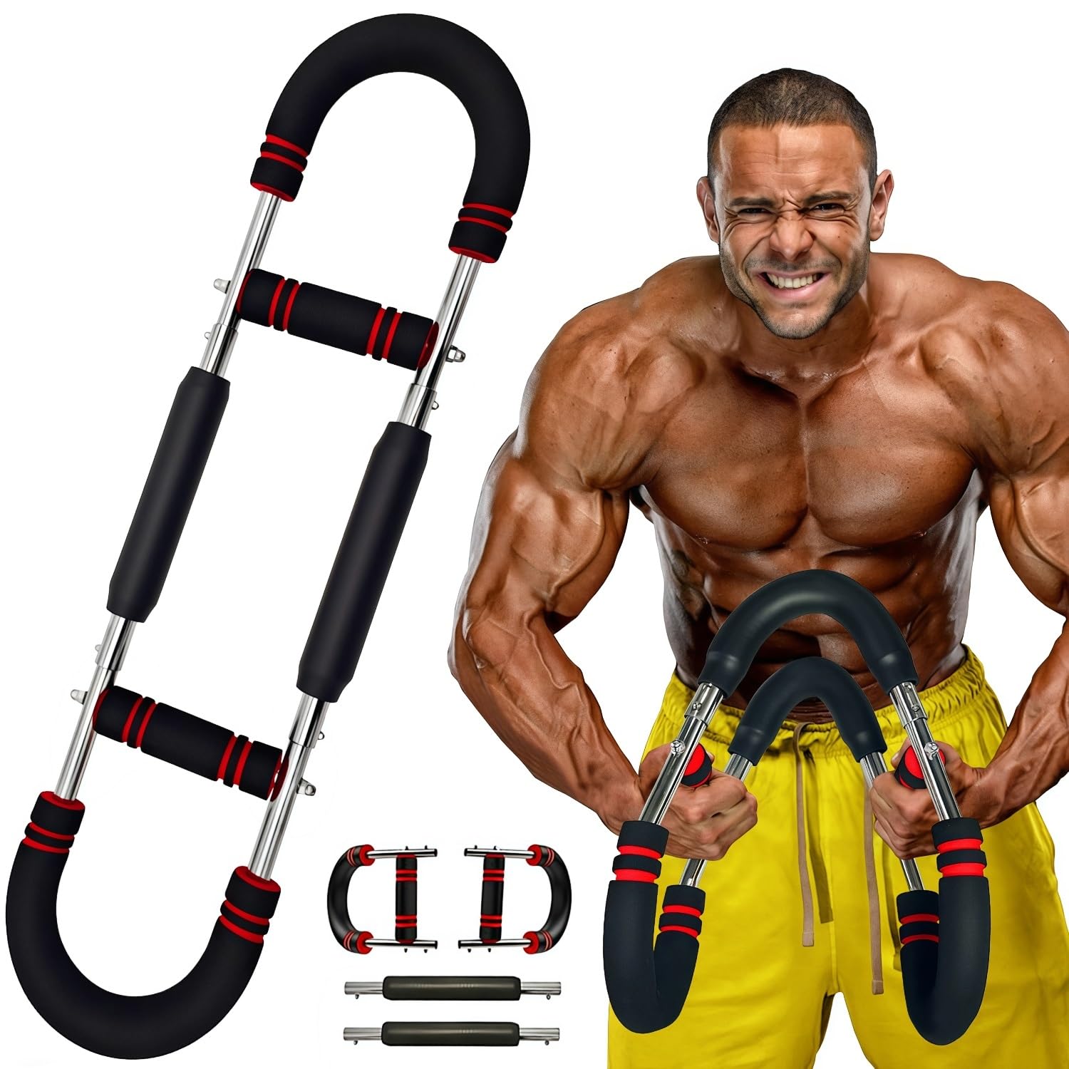 Photo 1 of Latest-Gen Twister Arm Trainer, Adjustable Power Spring Workout Bar, Forearm Triceps Chest Exerciser Strengthener, Detachable Portable Home Fitness Equipment for Enhancing Upper Body Muscle