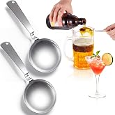 Willinglong 2 Cocktail &amp; Beer Layering Spoons, Stainless Steel Pour Spoon | Layer Cocktails, Beer &amp; Stout Drinks Effortlessly, Steel Pouring Spoon, Black and Tan Bar Accessory, Bartender Tool &amp; Gift