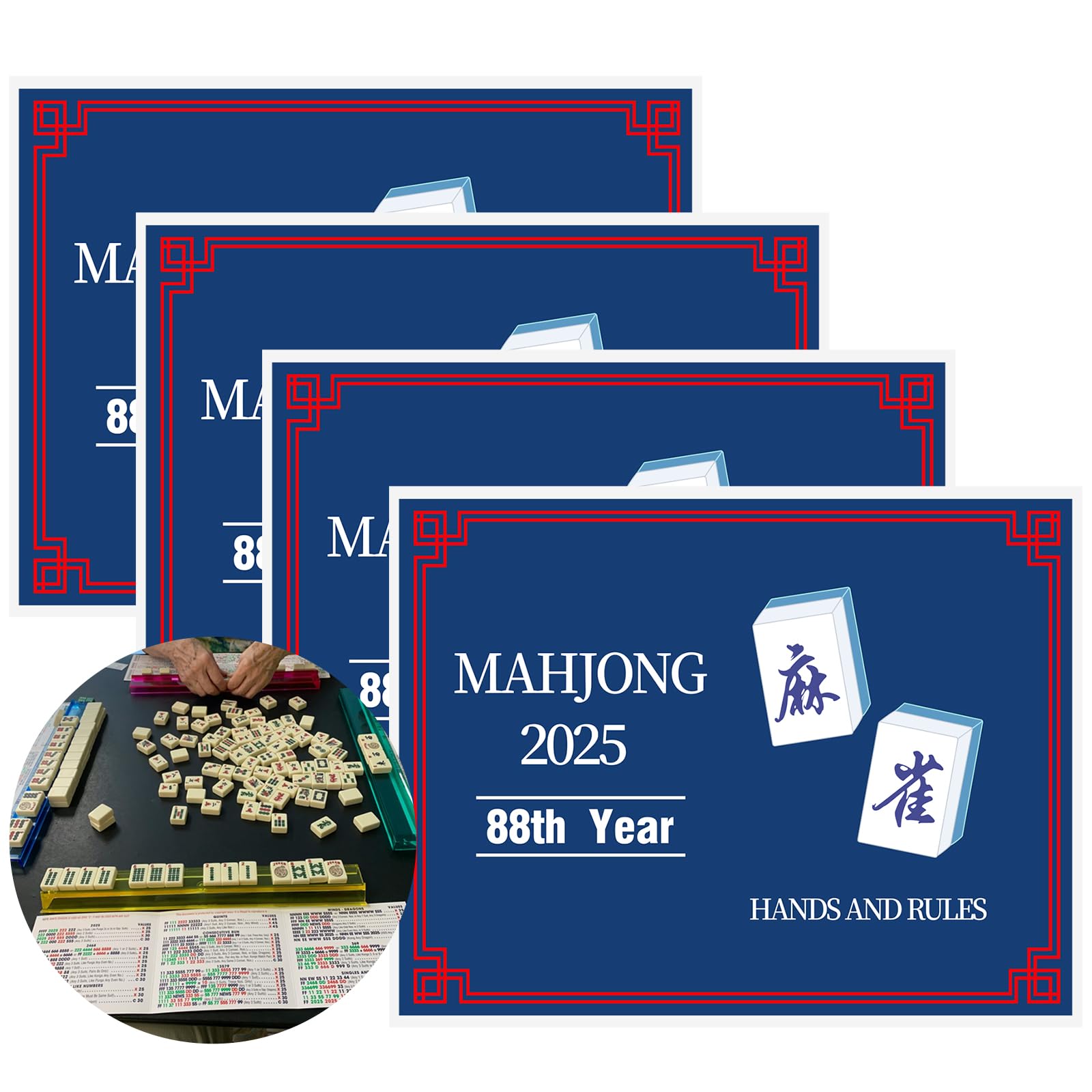 MyCasily Mahjong Cards 2025 - Large Print & Easy to Read, Large Size - 4Pcs
