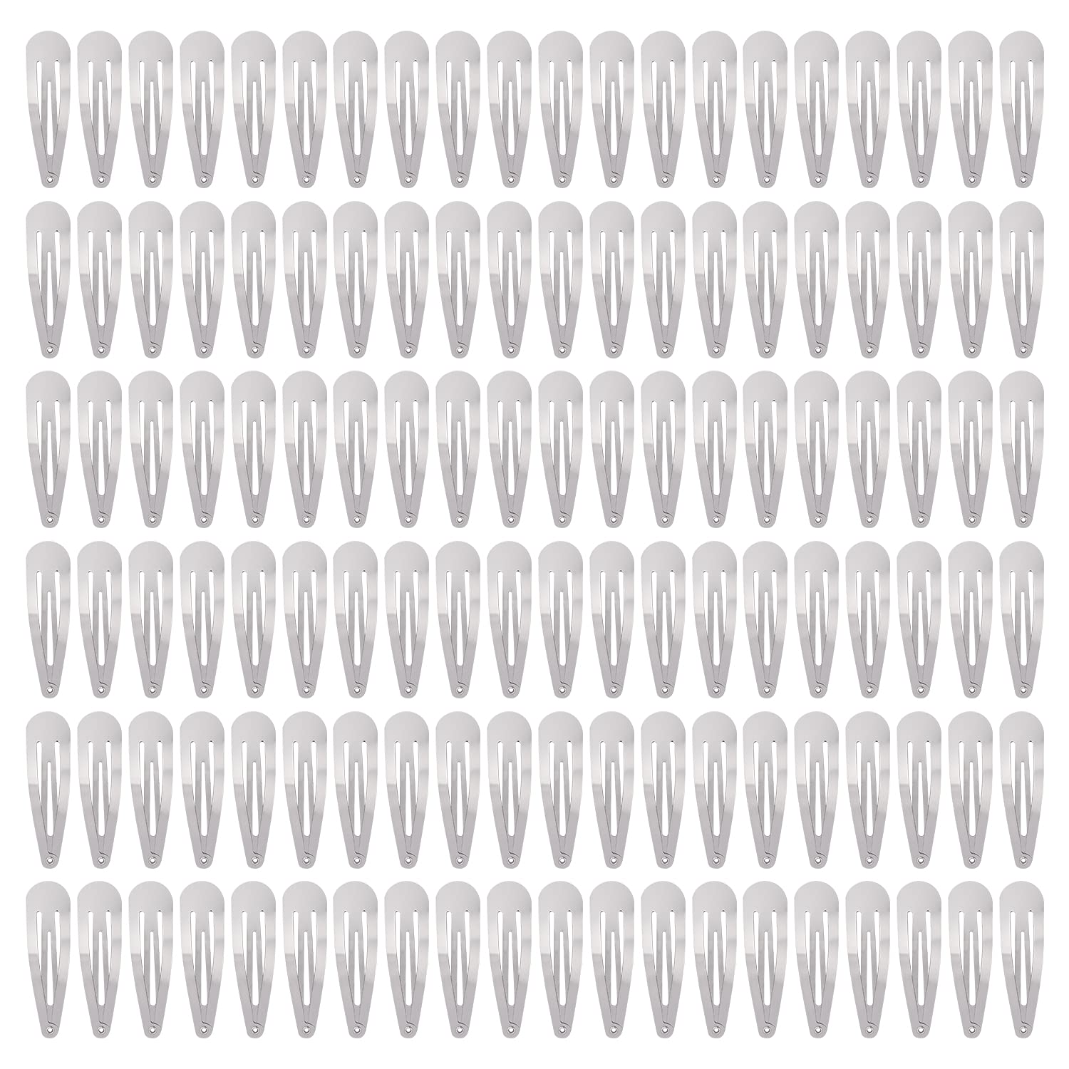 Cinaci 120 Pack Solid Silver 2" DIY Naked Metal Snap Hair Clips Barrettes for Women Baby Girls Toddlers Kids Hair Accessories