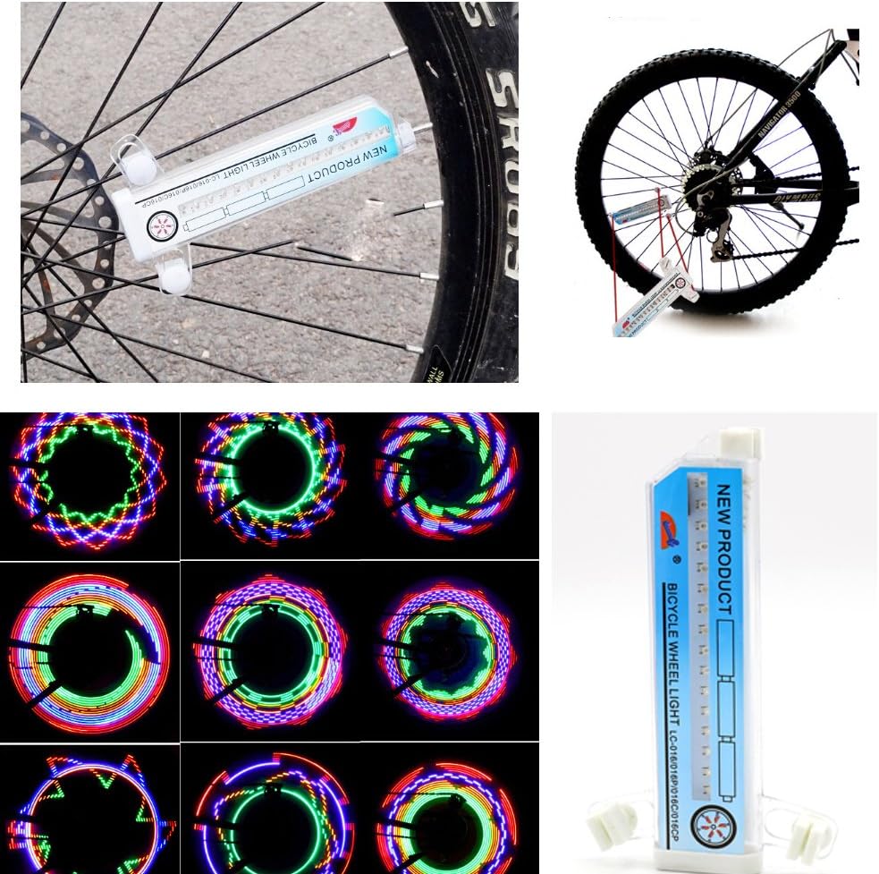 USUN 32 LED Colorful Bike Wheel Light, Rainbow Cycling Wheel Lights Neon lights for Bicycle