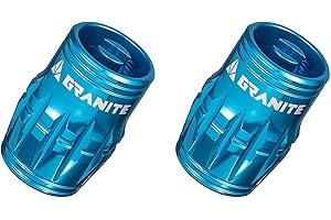 Granite Juicy Nipple Valve Cap with Valve Core Removing Function, Tire Valve Caps Dust Covers for Bikes and Vehicles, Durable Alloy Schrader Valve Cap, 2-Piece Set (Blue)