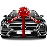 Happy Birthday Big Car Bow Large Gift Bow Wrapping Decoration for Birthday Christmas Party Decoration(20 Inches,Red)