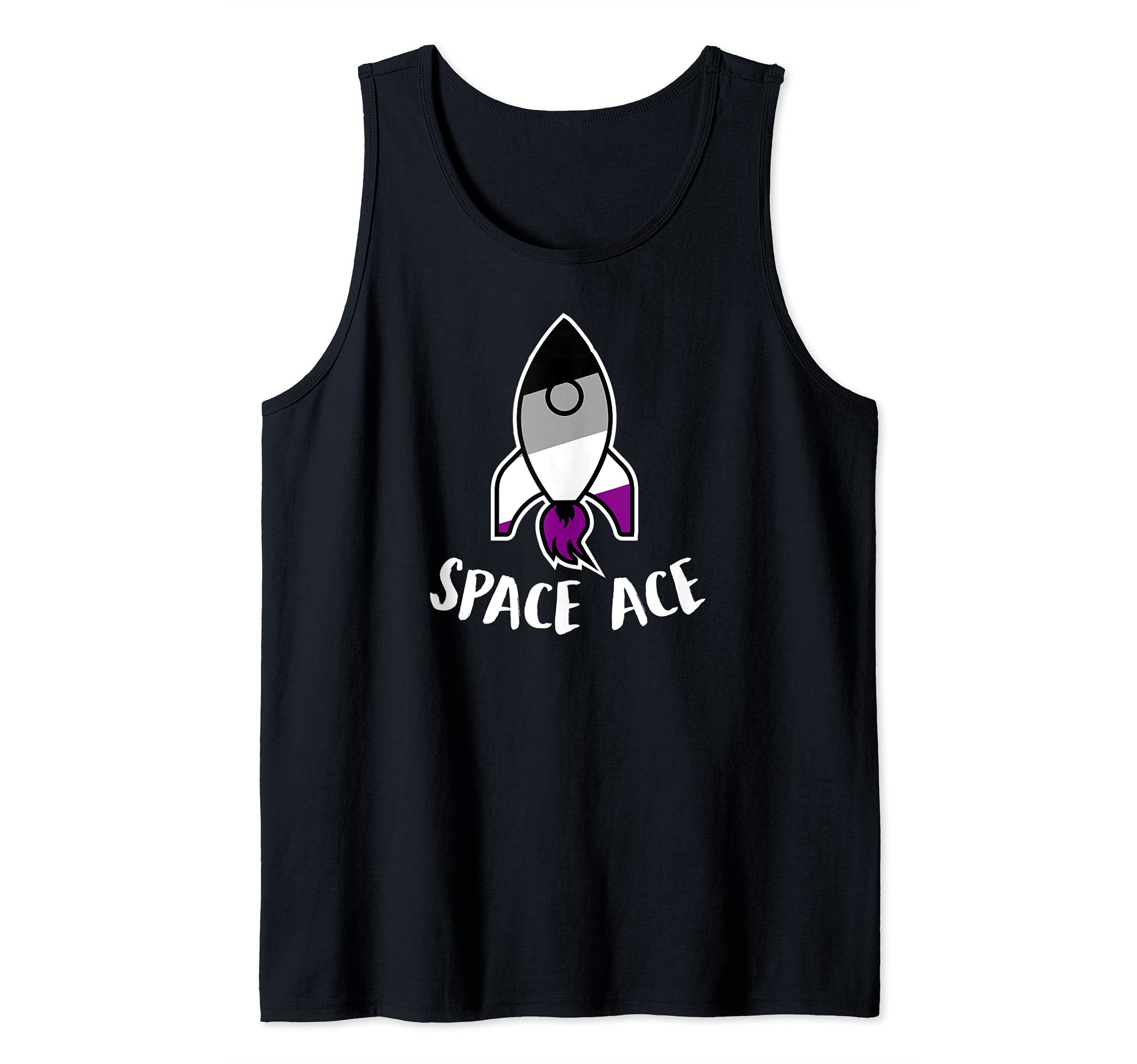Space Ace Funny Trendy Cute Rocket Ship Asexual Pride Stuff Tank Top