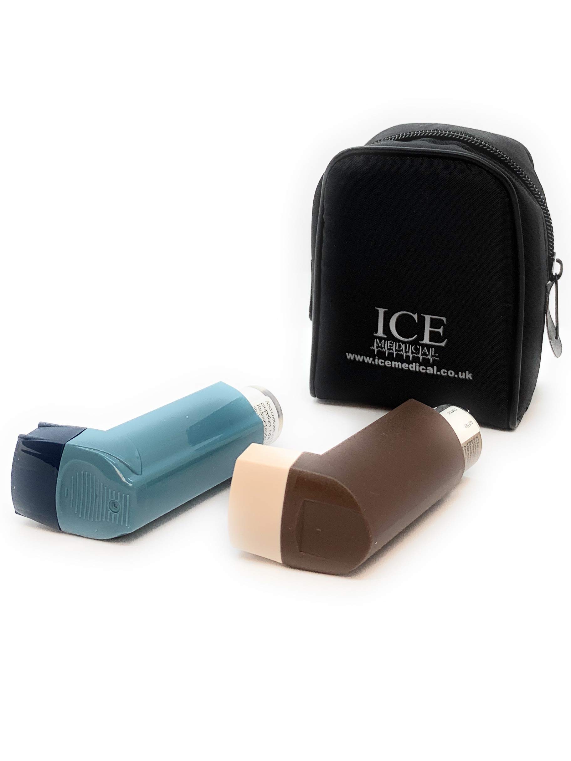 ICE Medical Asthma Inhaler Medication Bag - Small (Black)