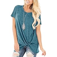 Yidarton Women's Comfy Casual Twist Knot Tunics Tops Blouses Tshirts