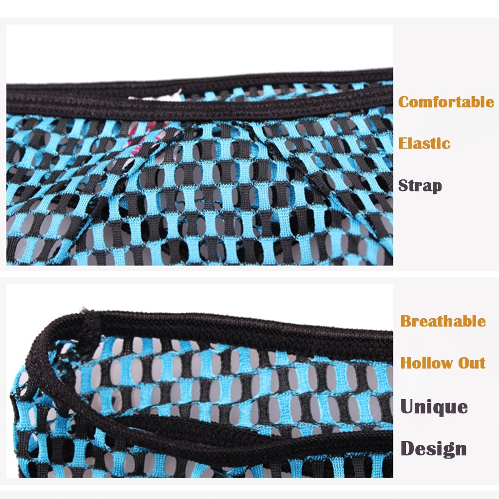 KHUFUZI Men\'s Sexy Hollow Out Under Panties Breathable Thong See Though Underwear