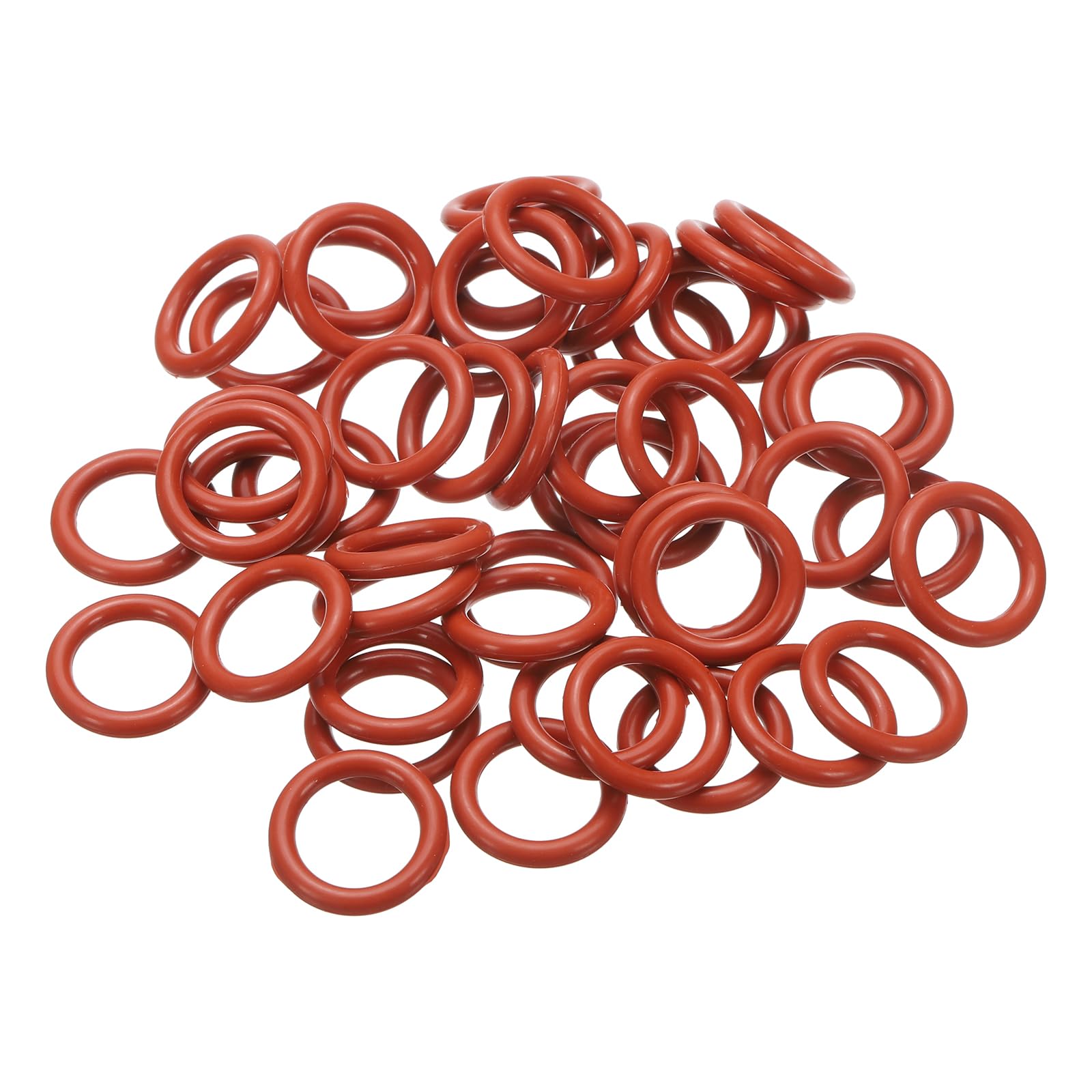 PATIKIL Silicone O-Ring 21mm OD 15mm ID 3mm Width, 50Pcs Metric VMQ Sealing Gasket Replacement for Plumbing Compressor Valves Repair, Red