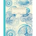 Composition Notebook College Ruled: Jellyfish Vintage Botanical Illustration | Cute Sea Life Aesthetic Journal For School, College, Office, Work | Wide Lined