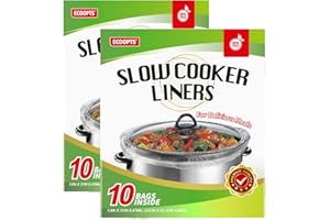 ECOOPTS Slow Cooker Liners Large Cooking Bags BPA Free for Oval or Round Pot Fit 3-8.5 Quarts (20, 21 * 13 IN)