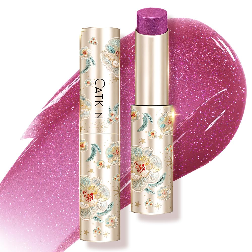 Photo 1 of *Exp 07/03/2028* CATKIN Glossy Lip Balm Ultra Hydating Glow Lip Tinted Jelly Plumping Melting Balm Shea Butter Repair Soothing For Dry Lips 0.12 oz C09 ORCHID